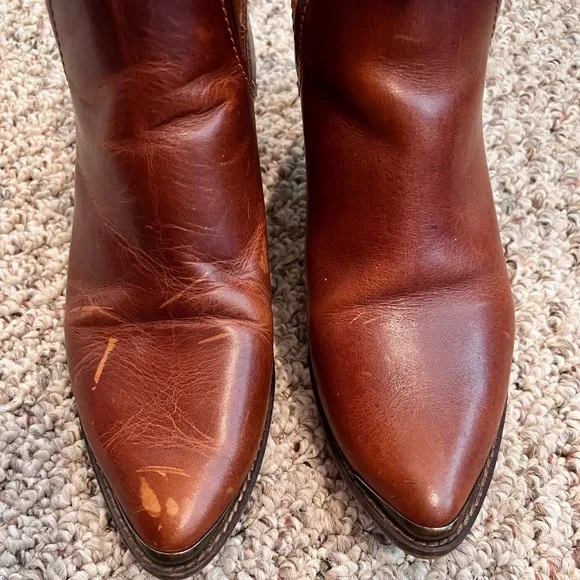 Steve Madden Booties | Cognac Booties | Leather Ankle Boots - Picture 3 of 6